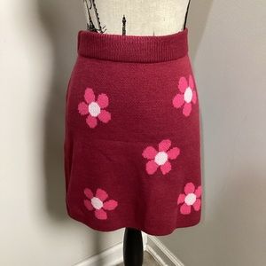.116 Popping Petals Pencil Skirt Red Plum | Womens Versona Bottoms